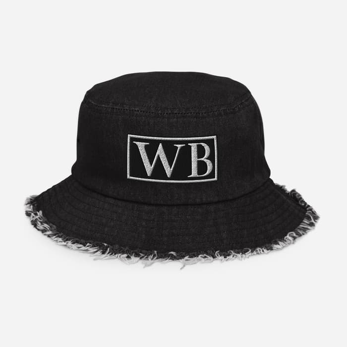 WB denim bucket hat (black)
