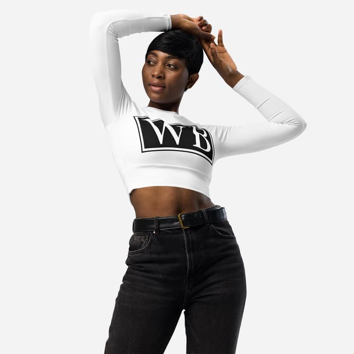 WB long sleeve crop top (white)